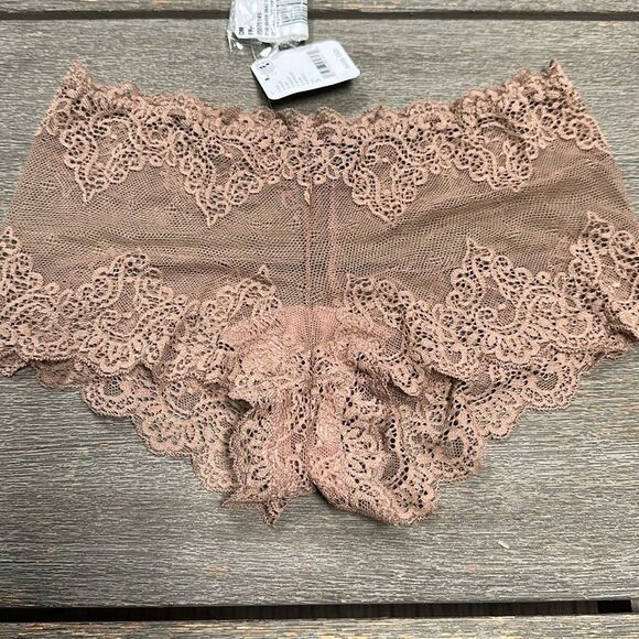 Free People So Fine Lace Boy Short Biscuit Neutral Size Small - Picture 4 of 7